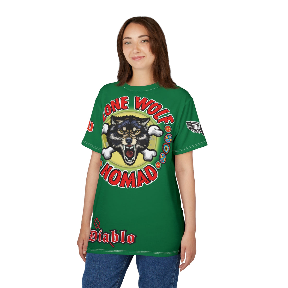 Lone Wolf Nomad HiViz Super Tee - For The Independent No Club Bikers For Life