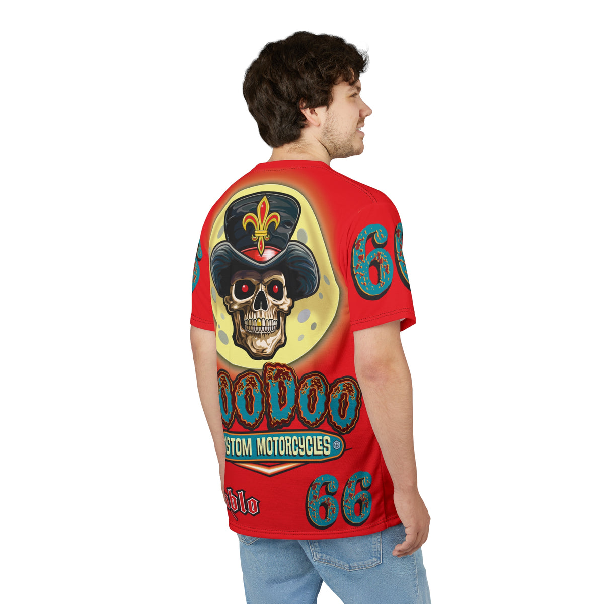 Voodoo Custom Motorcycles  Unisex HiViz Tee, Edgy Graphic Shirt, Motorcycle Apparel, Skull T-Shirt, Perfect for Bikers