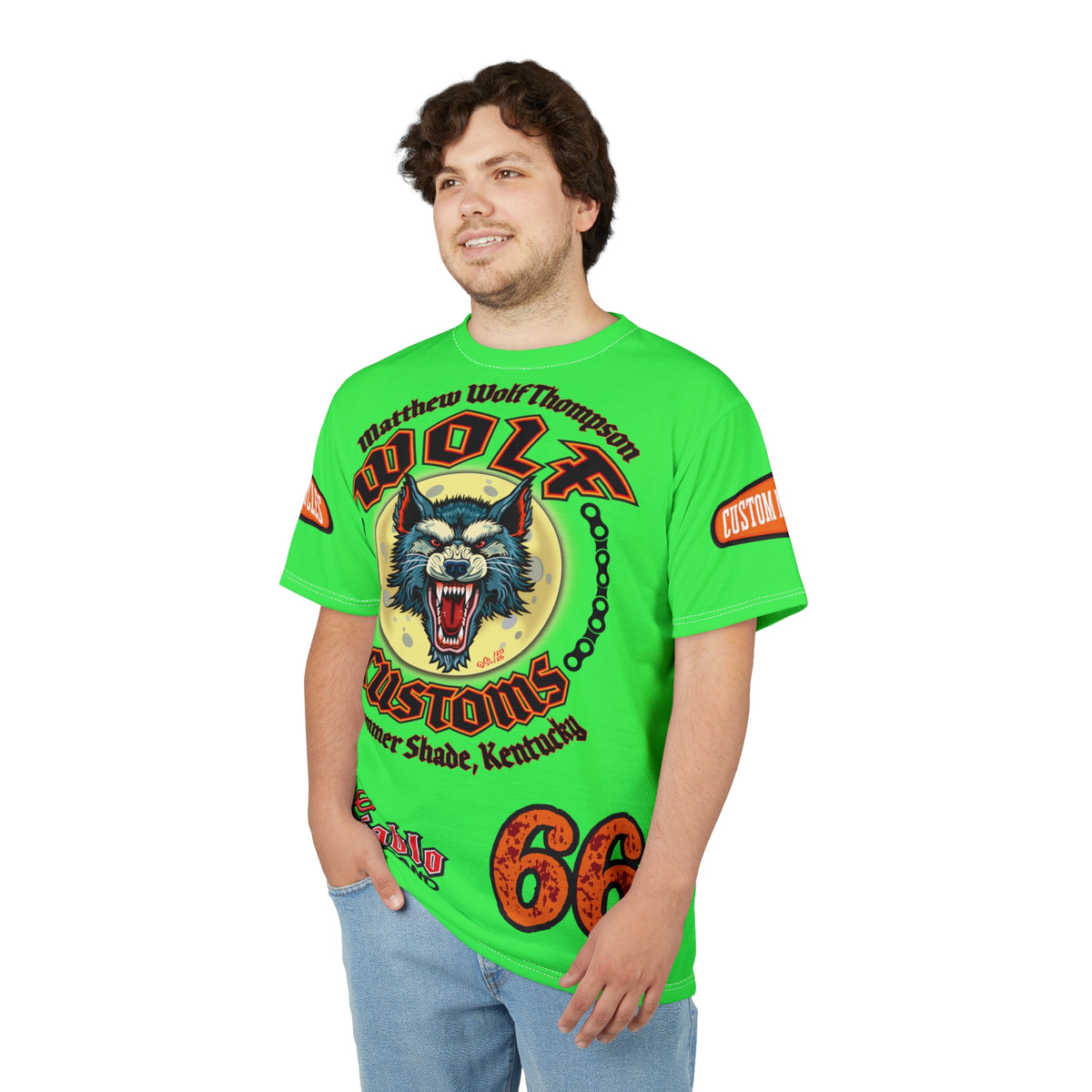 Very Special MWT Wolf Custom Motorcycles HiViZ Super Tee — Viciously Cool High Performance Motorcycle Riding Shirt