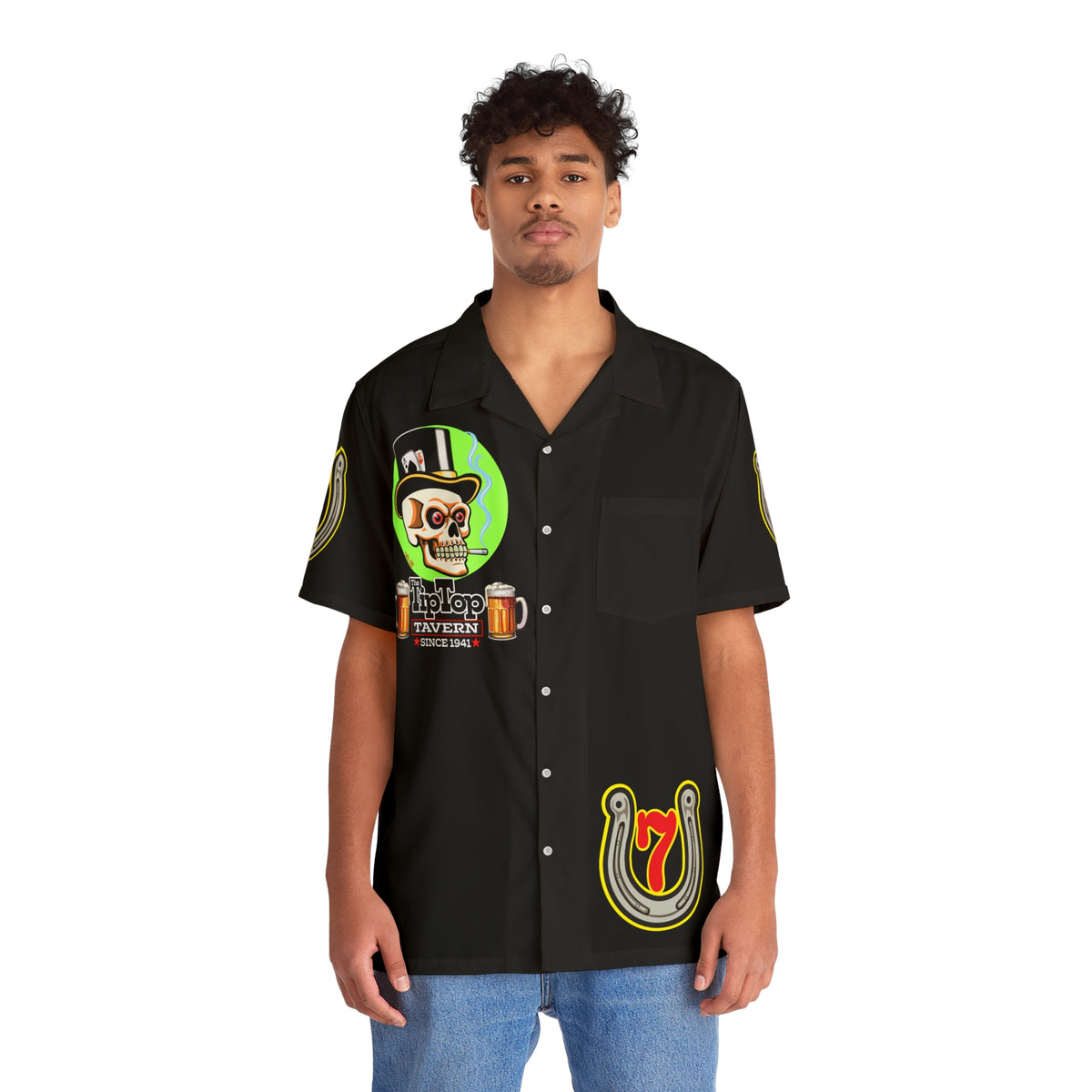 Big Bopper Men's Hawaiian Shirt - Loose, Comfortable Button Up Shirt for Easy Breezy Riding - Sizes to 5XL