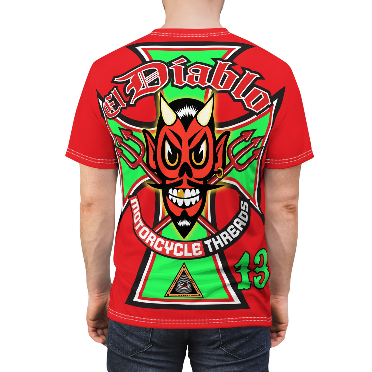 El Diablo Brand HiViz Super Tee - Brilliant Red, White and Floro Green for maximum visibility