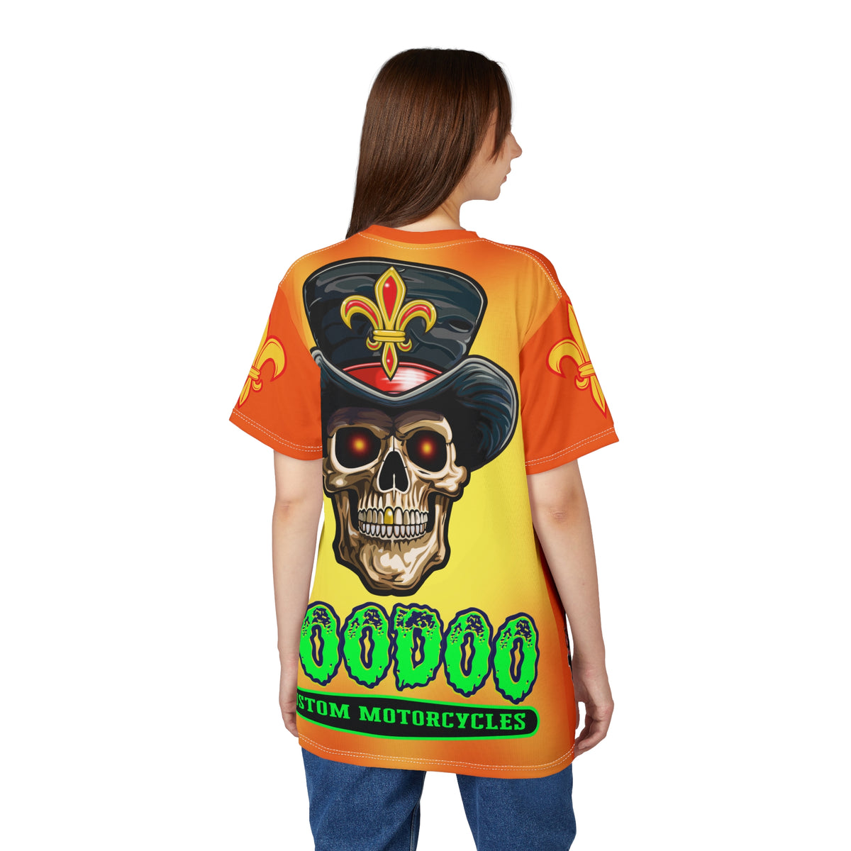 VooDoo Customs Ragin' Cajun Tie Dye Blast Skull & Fleur-de-Lis Graphic Tee