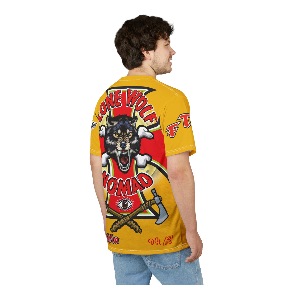 Lone Wolf Nomad HiViz Super Tee - For The Independent No Club Bikers For Life