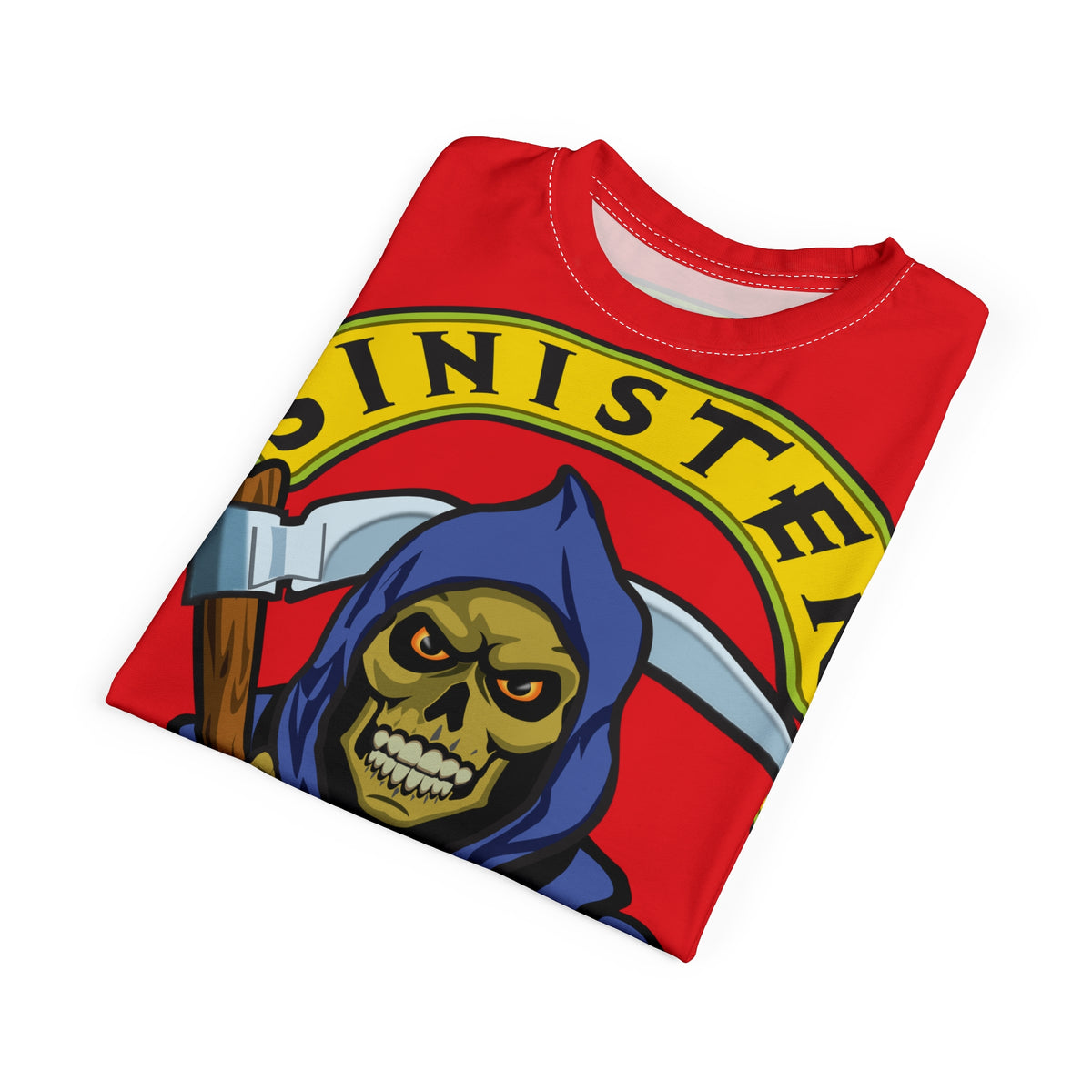 Sinister Choppers Reaper HiViz Super Tee - Unisex Skull Design for Bikers