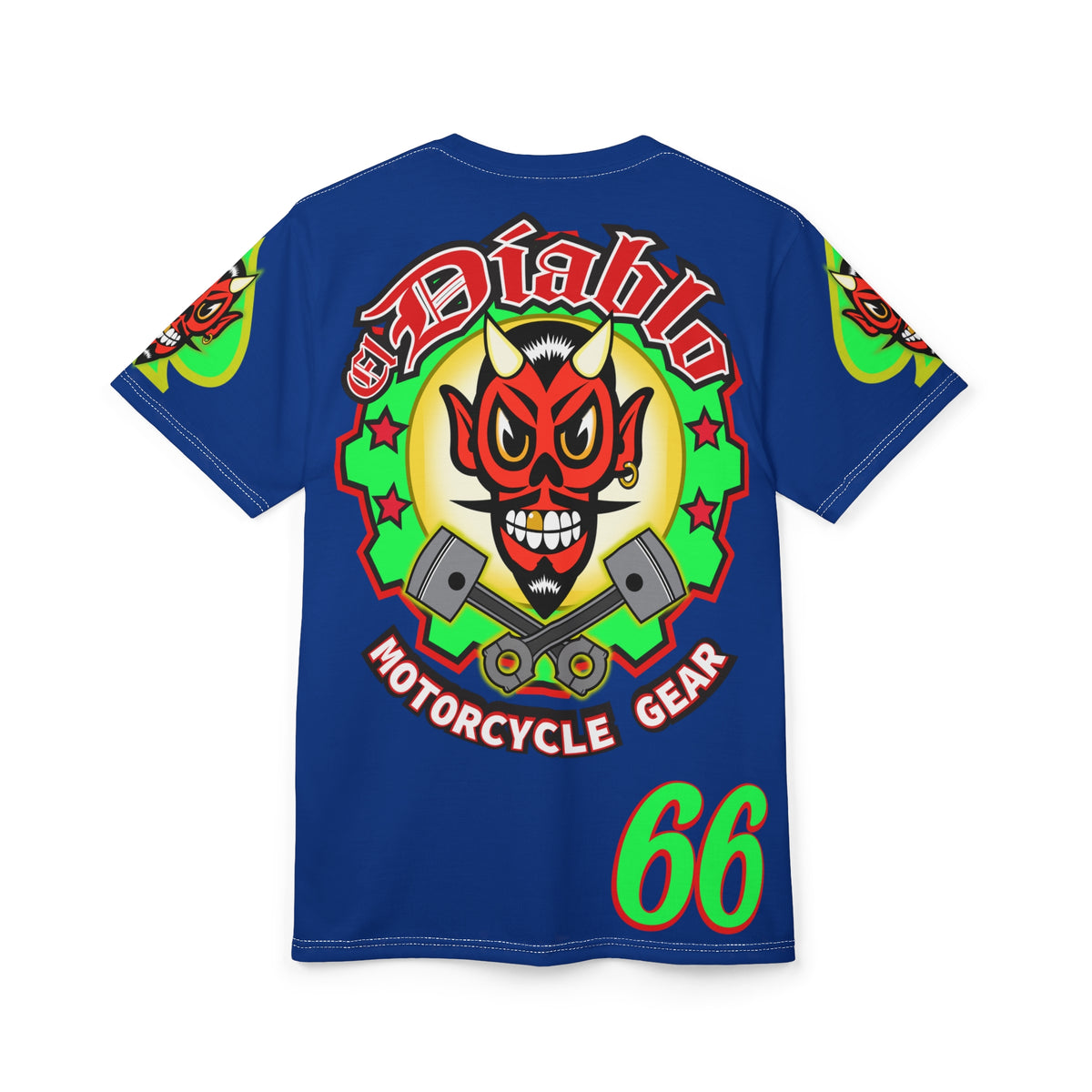 El Diablo Motorcycle Threads - Unisex Cut & Sew Tee - HiViz Color - Edgy Graphic Tee for Bikers