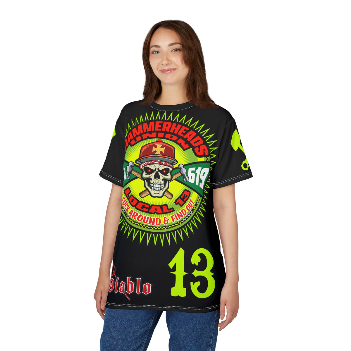 Hammerheads Union Local 13 -  SoCal 619 Special Edition - Custom HiViz Motorcycle Riding Tee Shirt _ Super Comfort and Fit