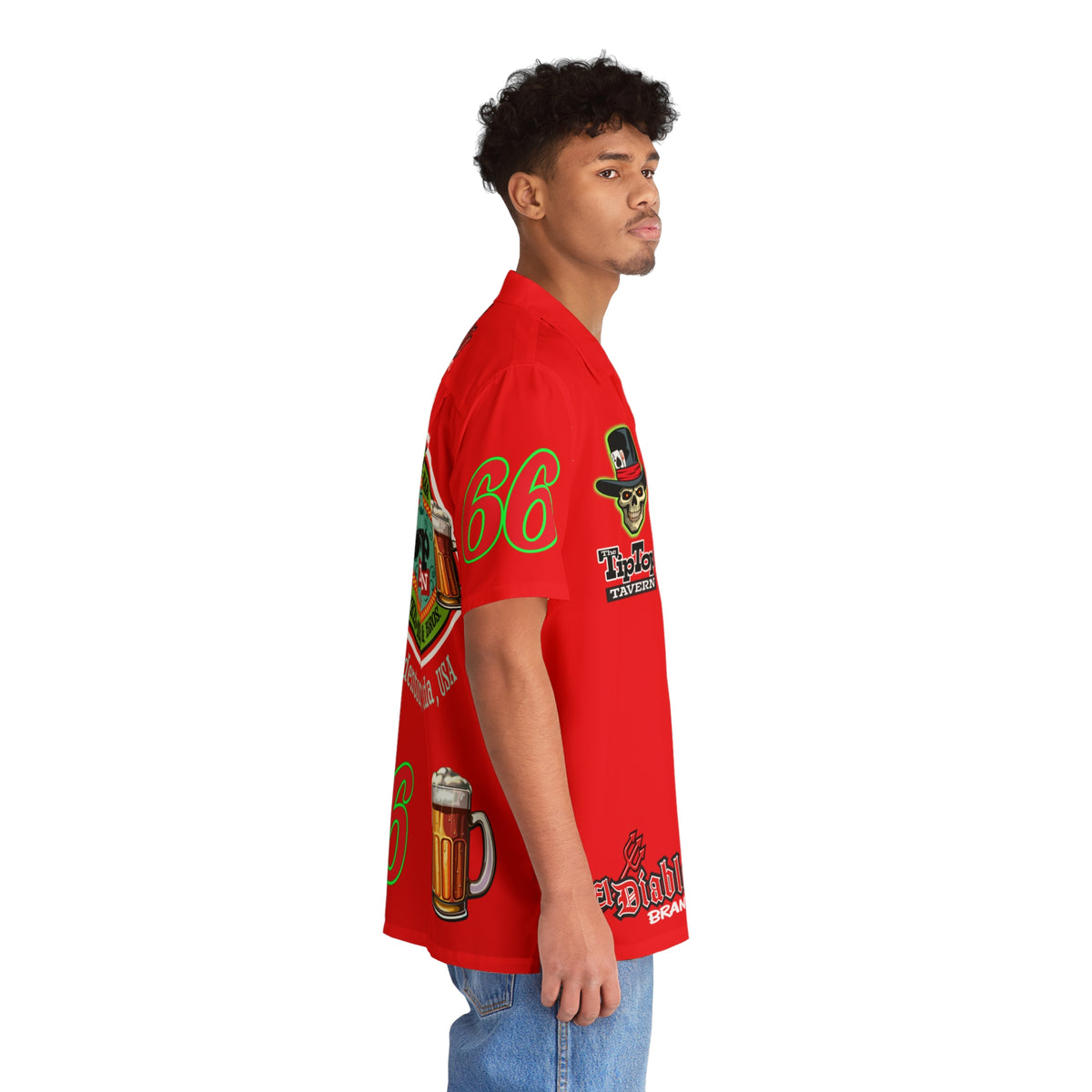 Big Bopper Men's Hawaiian Shirt - Loose, Comfortable Button Up Shirt for Easy Breezy Riding - Sizes to 5XL