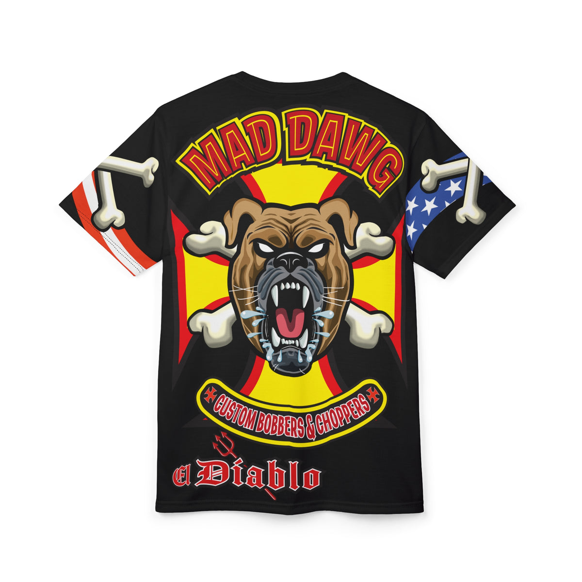 Mad Dawg Customs Americana, Edgy Motorcycle Apparel, HiViz Custom Riding TEE, Rebel Fashion, Biker Style