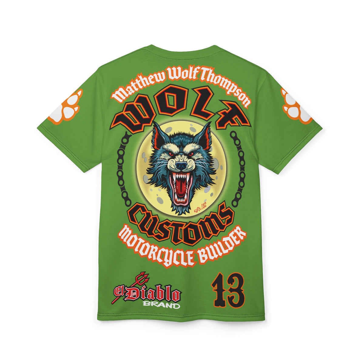 MWT Wolf Custom Motorcycles Super Tee — Viciously Cool High Performance Motorcycle Riding Shirt