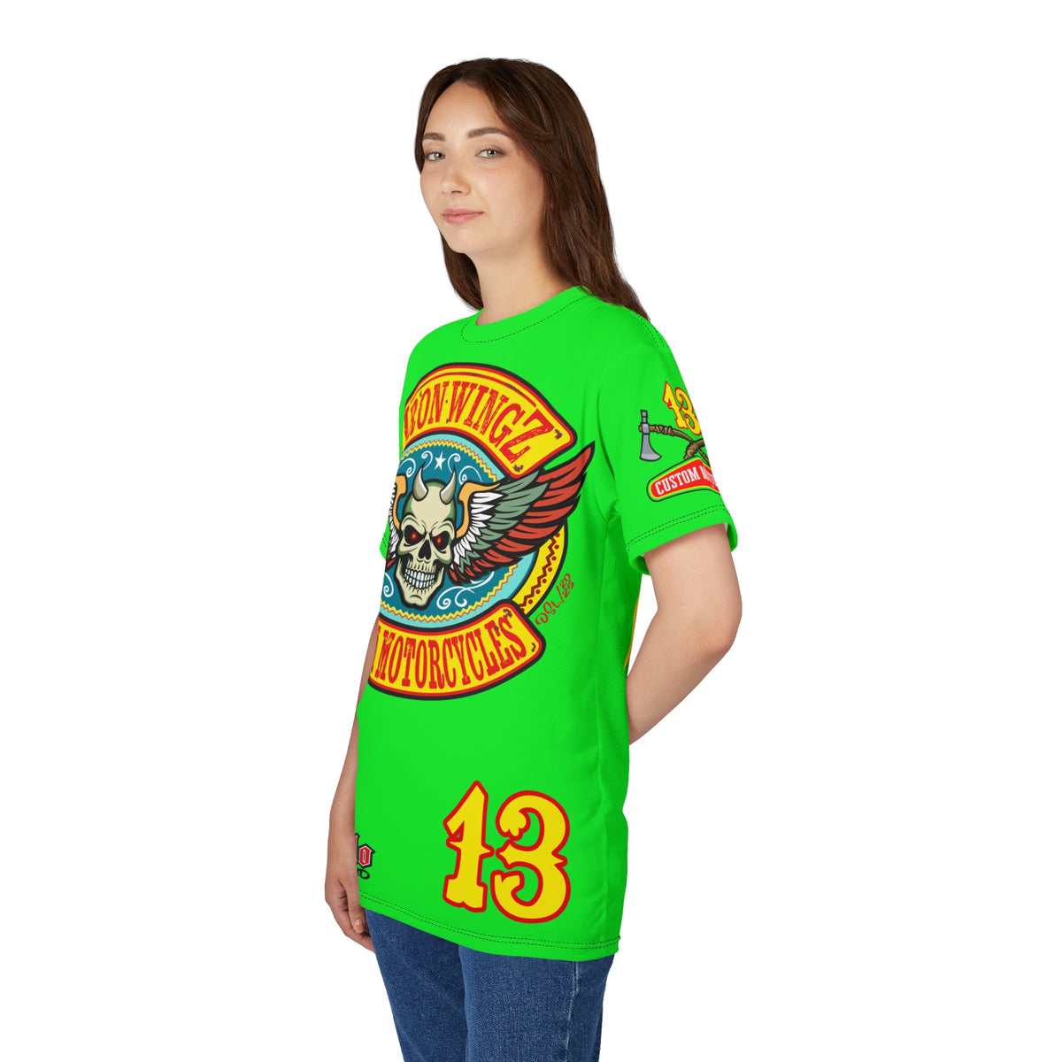 Very Special Iron Wingz Garage HiViZ  Lumina Motorcycle Rider Super Tee