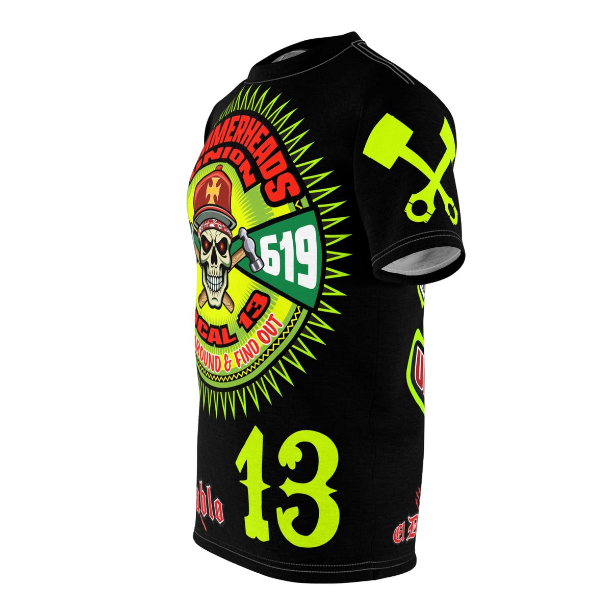 Hammerheads Union Local 13 -  SoCal 619 Special Edition - Custom HiViz Motorcycle Riding Tee Shirt _ Super Comfort and Fit