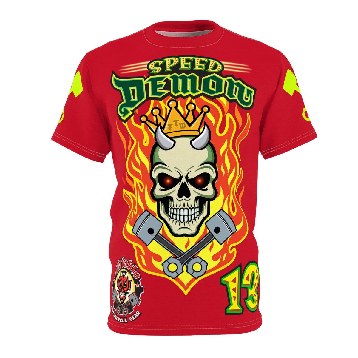 Speed Demon Hellfire HiViz Super Tee - THE Perfect Motorcycle Riding Tee - High Comfort & Perfect Fit Super Tee