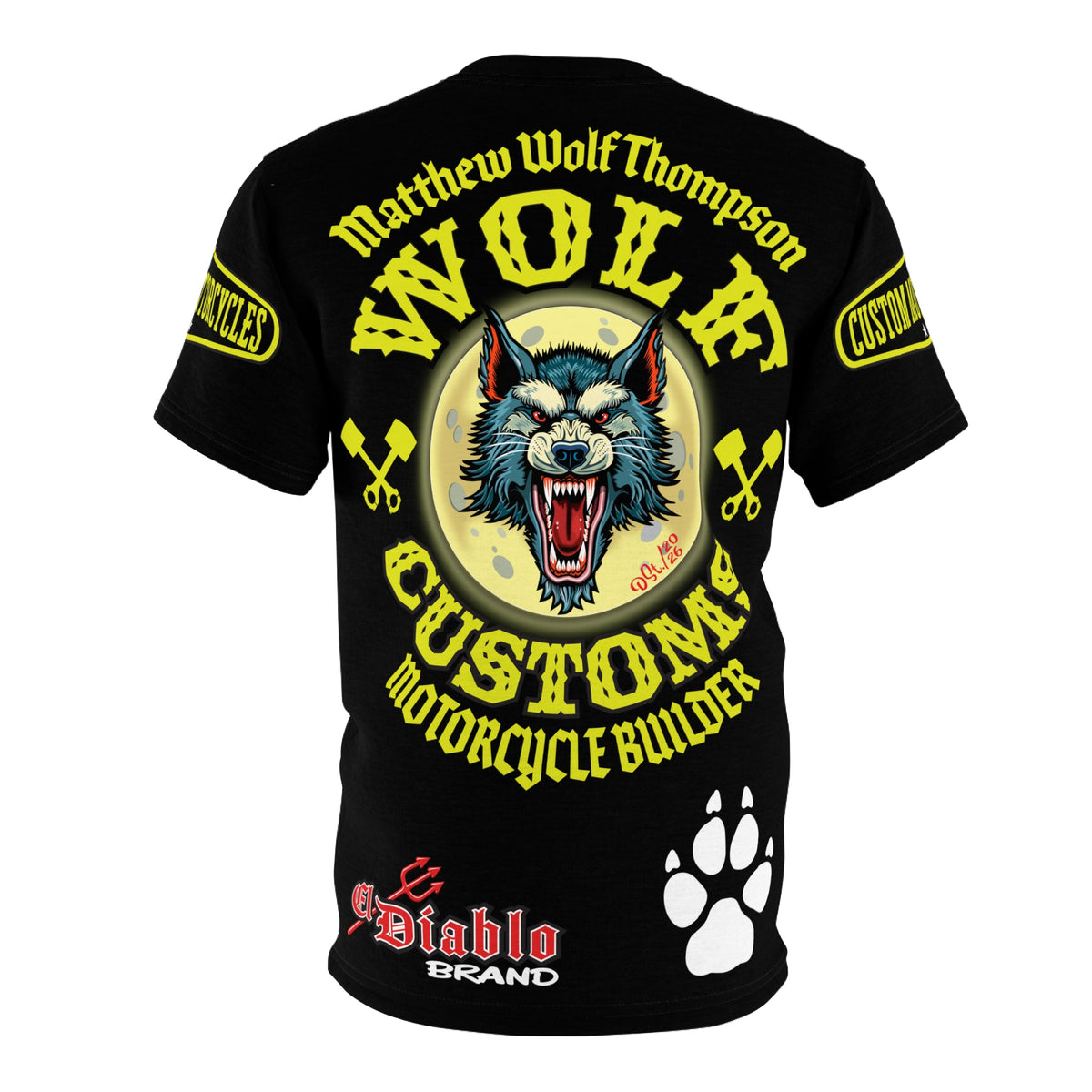 MWT Wolf Custom Motorcycles Super Riding Tee — Viciously Cool High Performance Motorcycle Riding Shirt