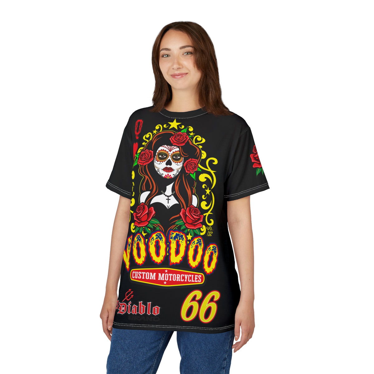 Voodoo Custom Motorcycles Tee —  Queen of Hearts Super Tee