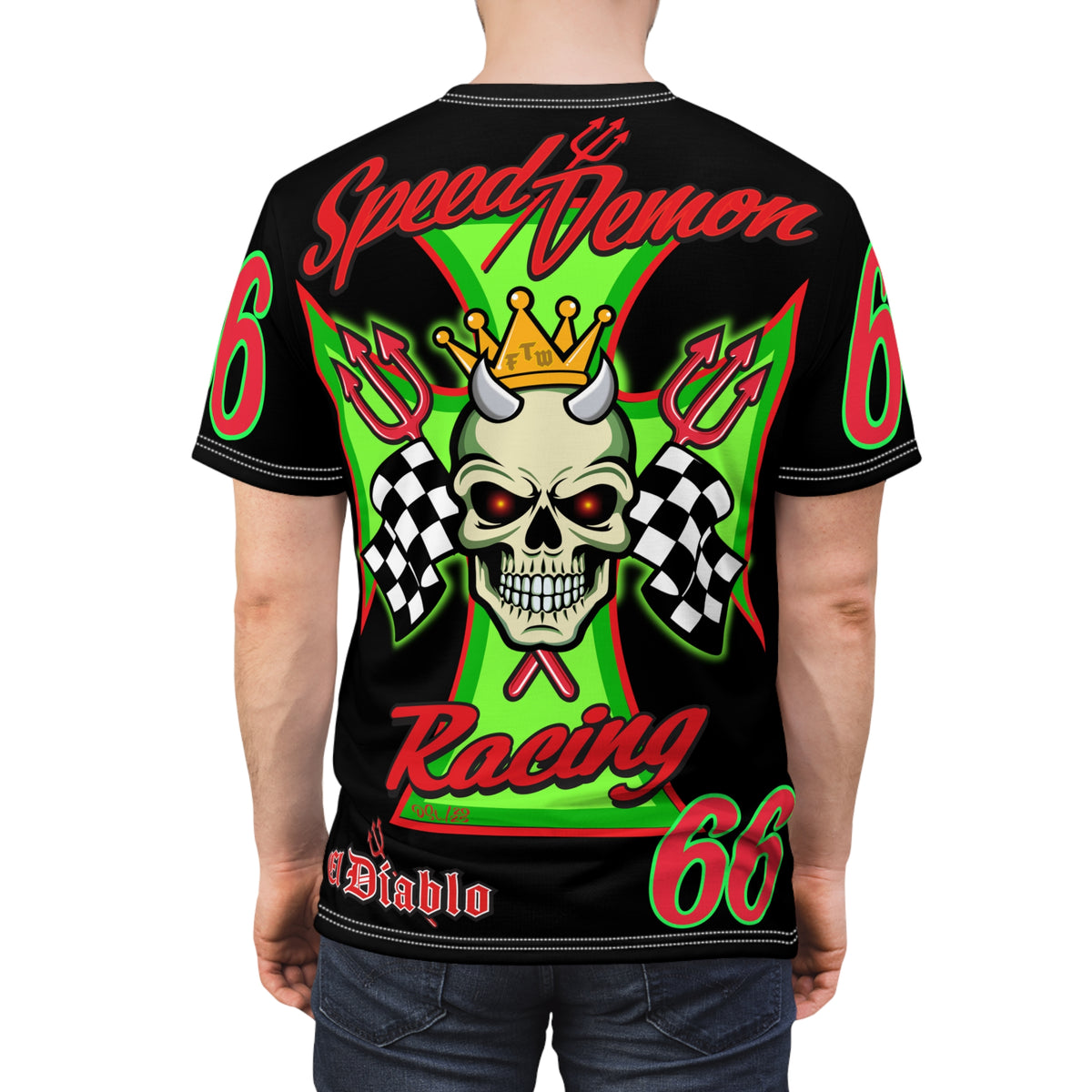 Speed Demon Route 66 High Performance Unisex Super Tee - Lumina Green HiViZ Features