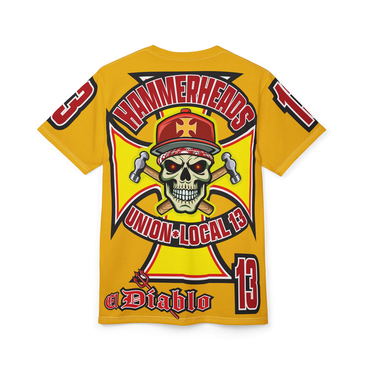 Hammerheads Union Local 13 HiViz Super Tee - Rough Tough Bad Attitude Motorcycle Riding Tee