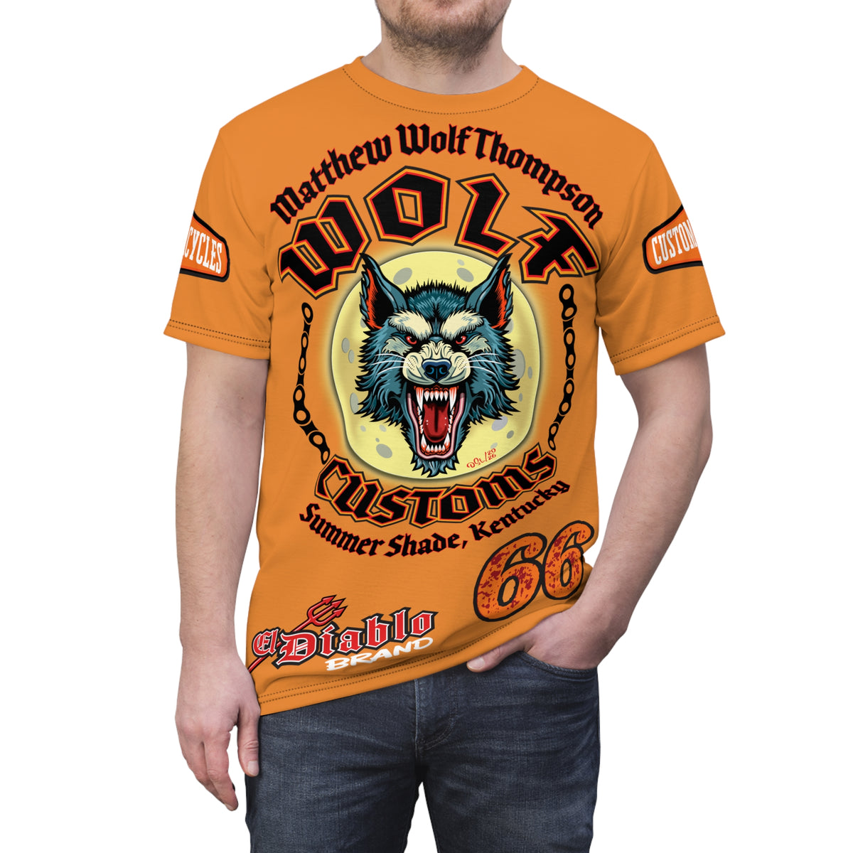 MWT Wolf Custom Motorcycles Super Tee — Viciously Cool High Performance Motorcycle Riding Shirt