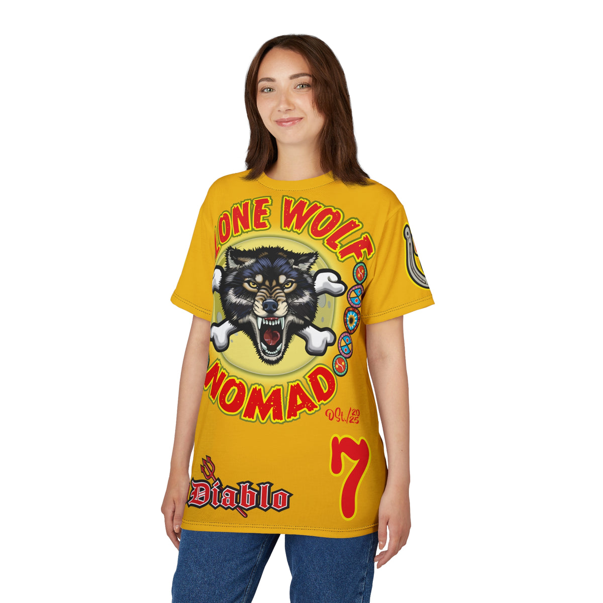 Lone Wolf Nomad HiViz Super Tee - Special Design for Independent No Club Riders