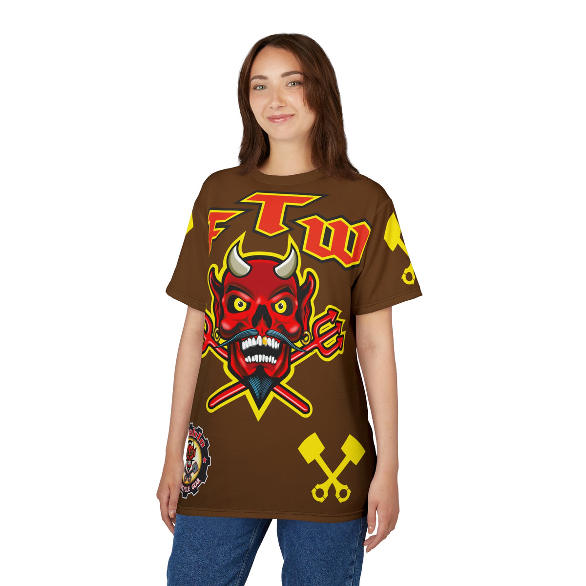 FTW Motorcycle Riders Super Tee - Edgy HiViz Colour Graphics - Show Your Attitude in Style