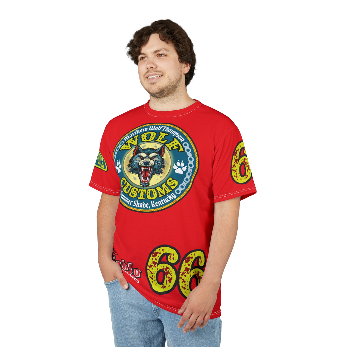MWT Wolf Customs '66 Graphic Super  Tee — Retro Motorcycle Club Shirt The Best Biker Riding Tee EVER !!!