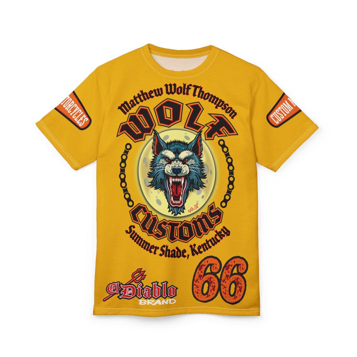 MWT Wolf Custom Motorcycles Super Tee — Viciously Cool High Performance Motorcycle Riding Shirt