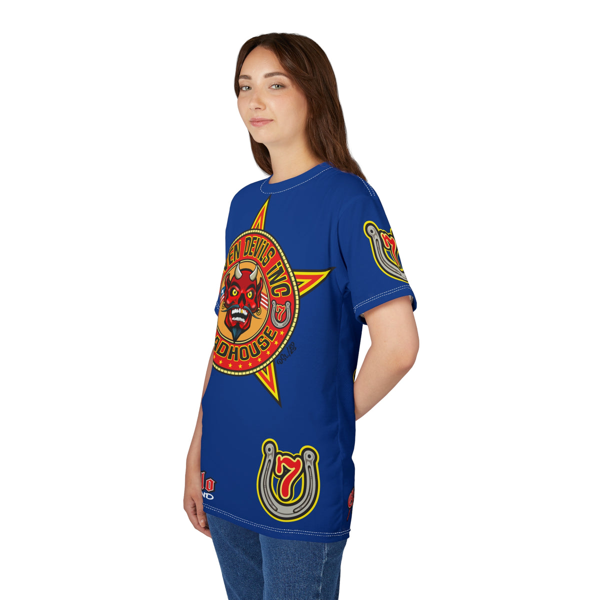 Seven Devils Inc. Roadhouse Deluxe HiViz Graphic Tee - Motorcycle Custom Riding Super Tee