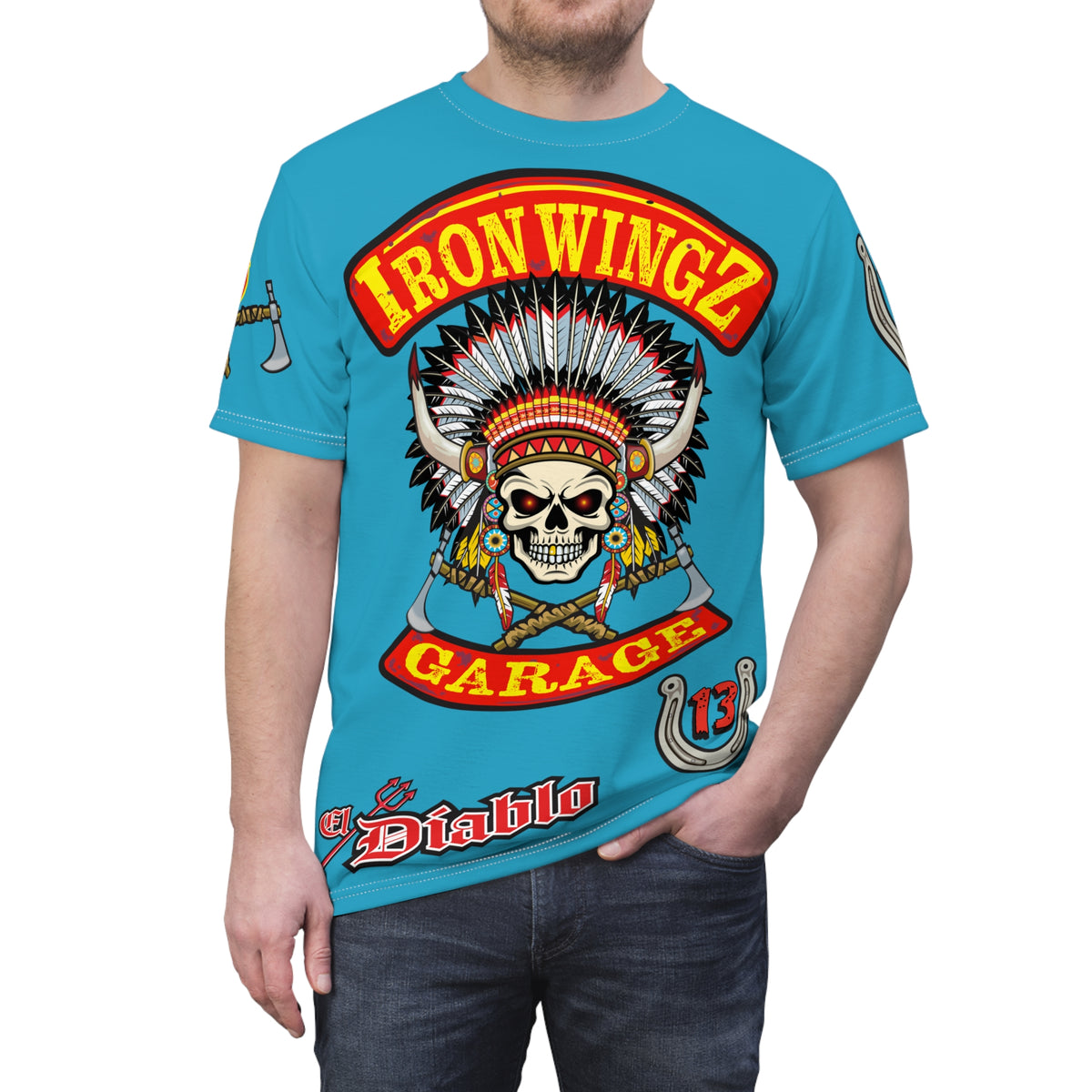 Iron Wingz Garage Warrior HiViZ Motorcycle Rider Super Tee