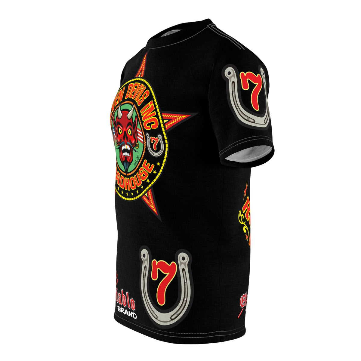 Seven Devils Road House (LIMITED EDITION) Custom Super Riding Tee - Retro Devil Style Graphic Style