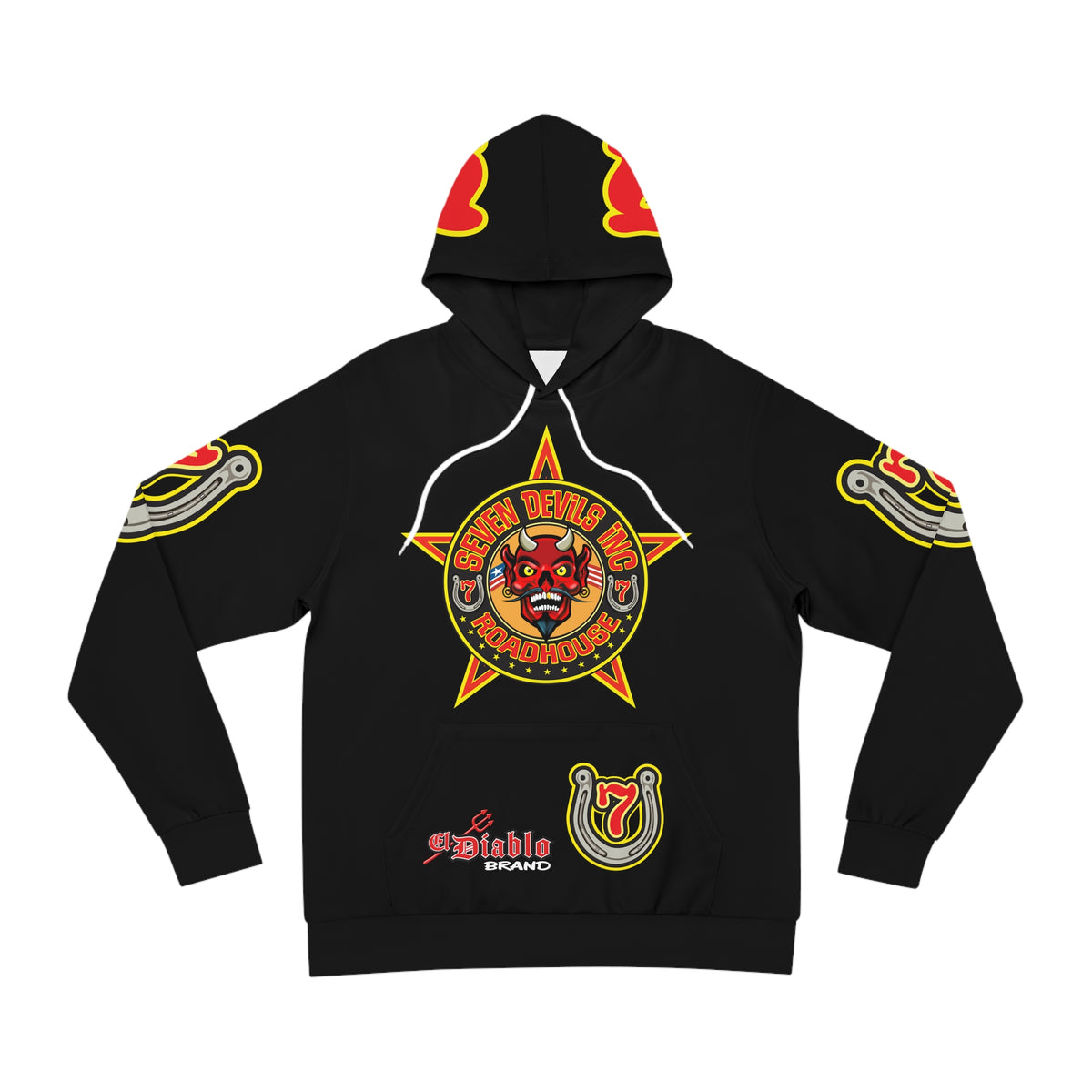 HoodZ Seven Devils Roadhouse Retro Devil Logo Pullover Hoodie