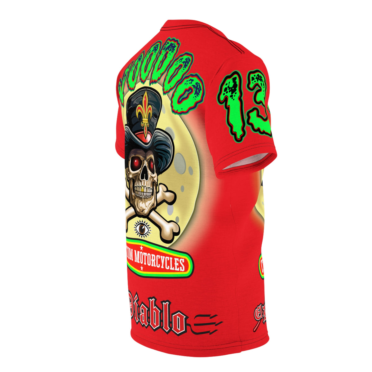 Voodoo Custom Motorcycles HiViz Super Tee, Unique XL Graphics, Custom HiViz Apparel