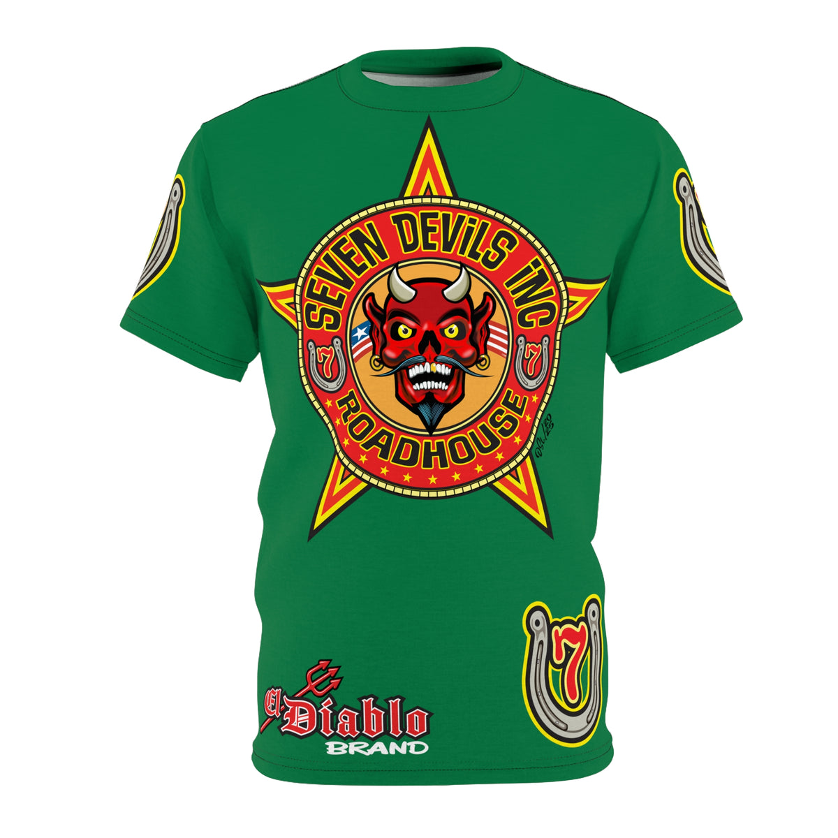 Seven Devils Inc. Roadhouse Deluxe HiViz Graphic Tee - Motorcycle Custom Riding Super Tee