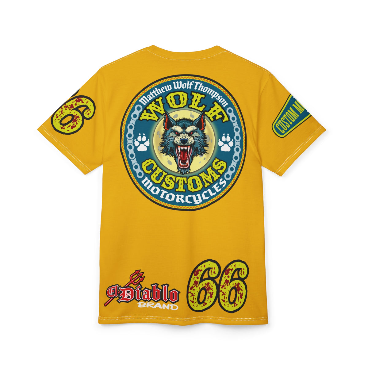 MWT Wolf Customs '66 Graphic Super  Tee — Retro Motorcycle Club Shirt The Best Biker Riding Tee EVER !!!