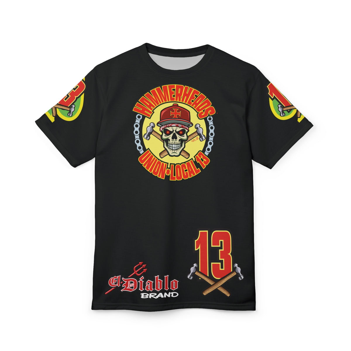 SRT Hammerheads Union Local 13  -  Custom Motorcycle Super Riding Tee - Super Comfort and Fit