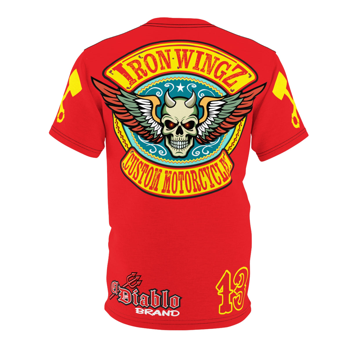 SRT Iron WingZ Custom Motorcycles Graphic Super Riding Tee, Edgy Streetwear, Customized Apparel, Gift for Bikers