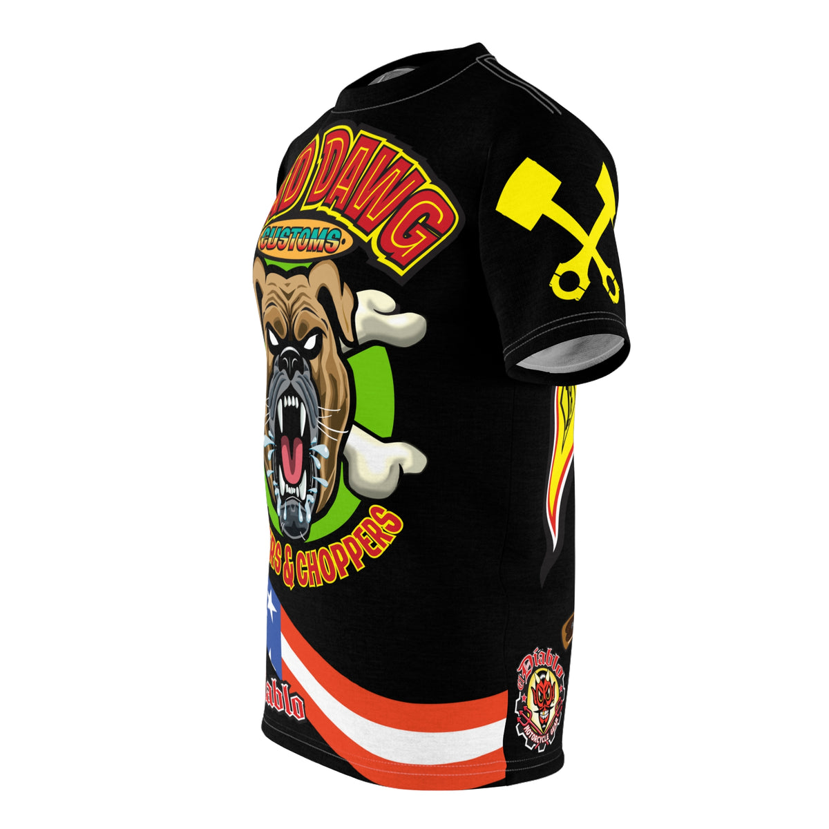 Mad Dawg Customs HiViz Americana - Motorcycle Riders Super Tee
