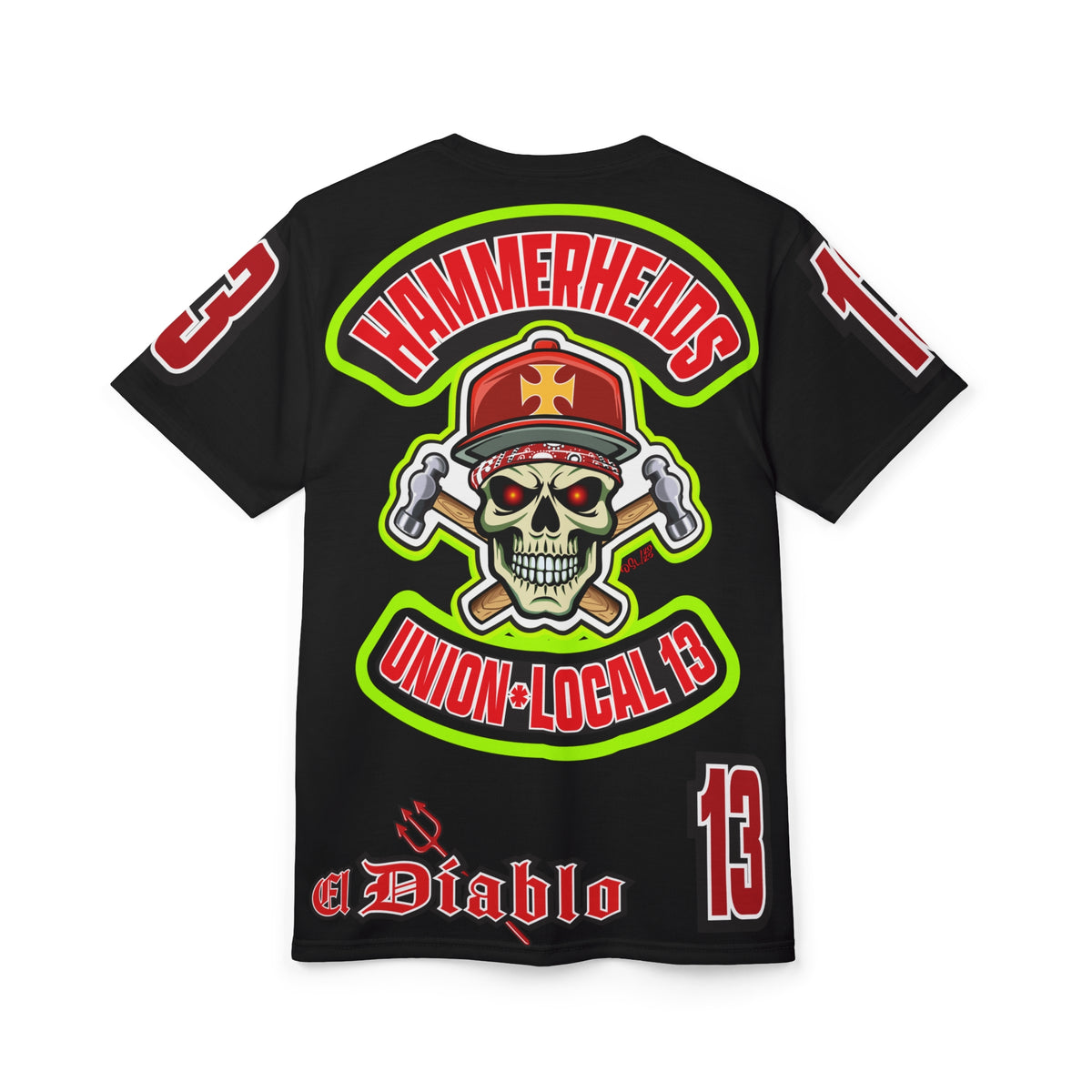 Hammerheads Union Local 13 (FAFO Version) HiViz Super Tee - Rough Tough Bad Attitude Motorcycle Riding Tee