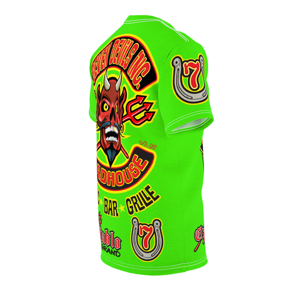 Very Special Seven Devils Inc. Roadhouse HiViZ Lumina Graphic Tee -  Motorcycle Custom Riding Super Tee