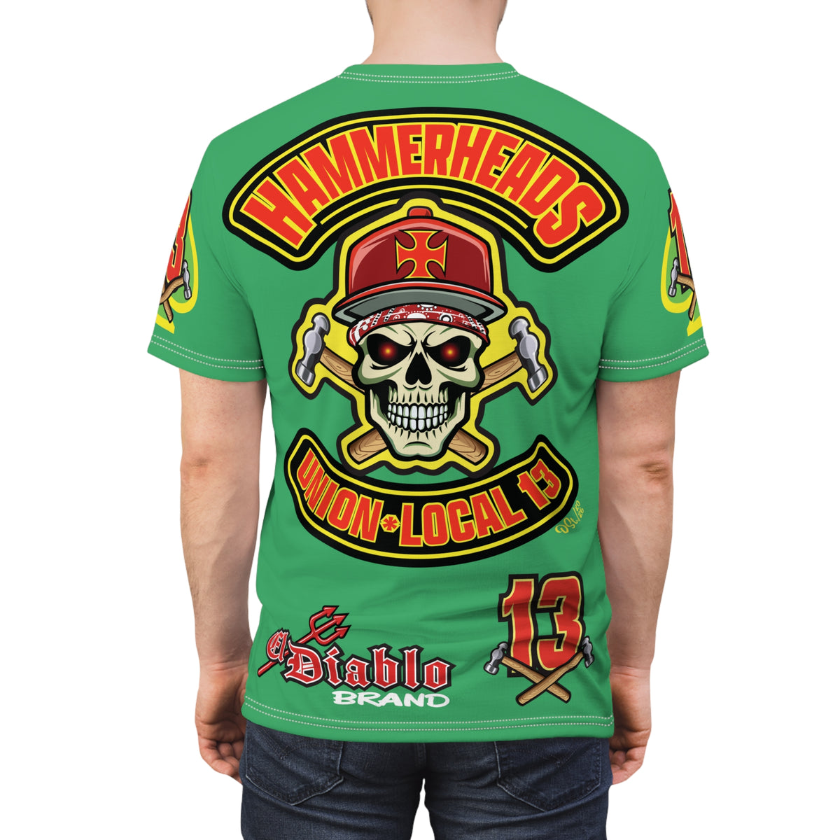 Hammerheads Union Local 13  -  Custom Motorcycle Riding Super Tee - Super Comfort and Fit