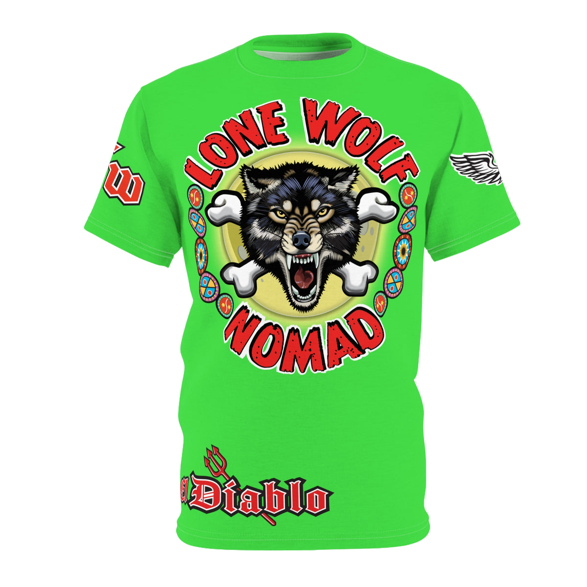 Very Special Lone Wolf Nomad HiViz Super Tee - For The Independent No Club Bikers For Life