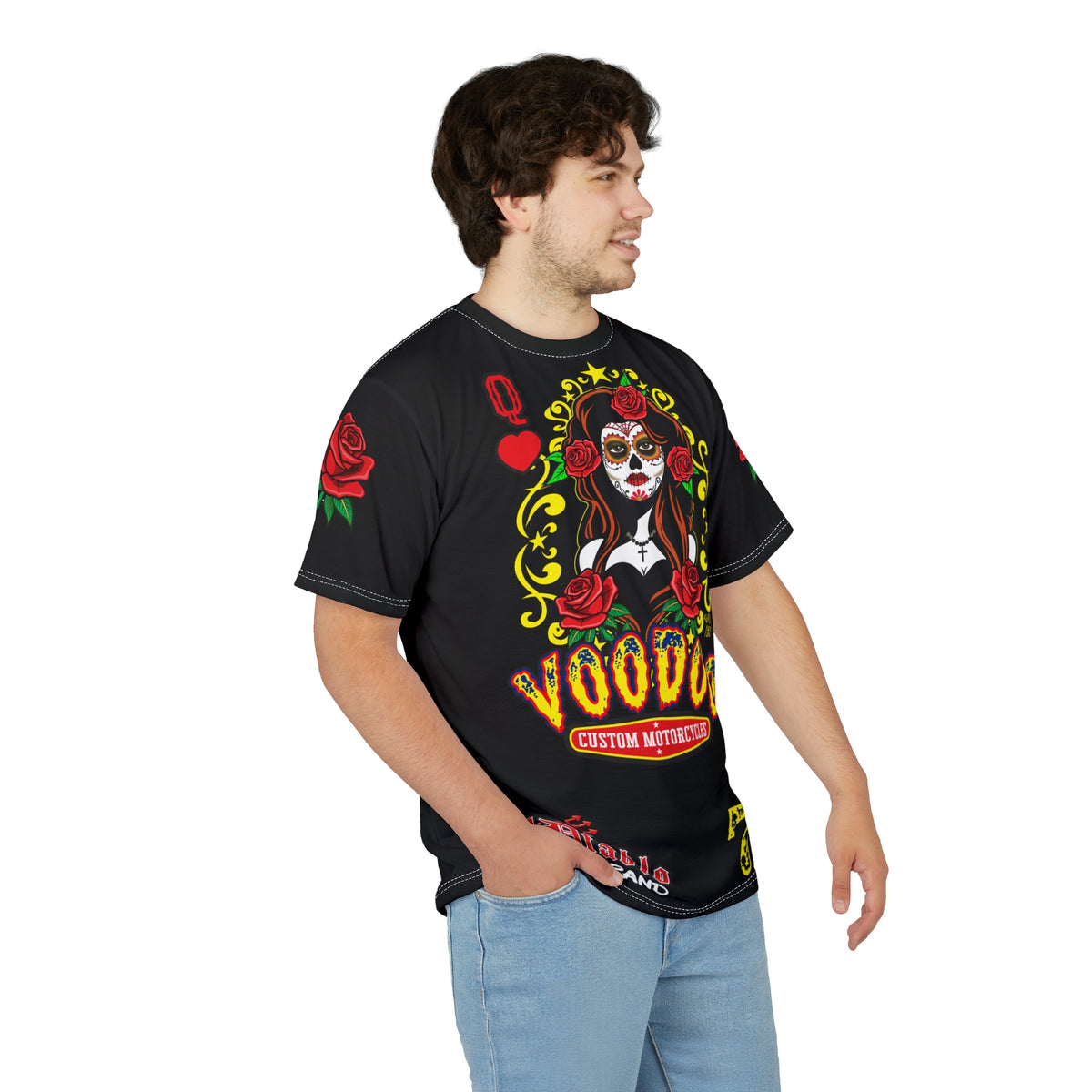Voodoo Custom Motorcycles Tee — Queen of Hearts  Black 🖤 Riding Super Tee