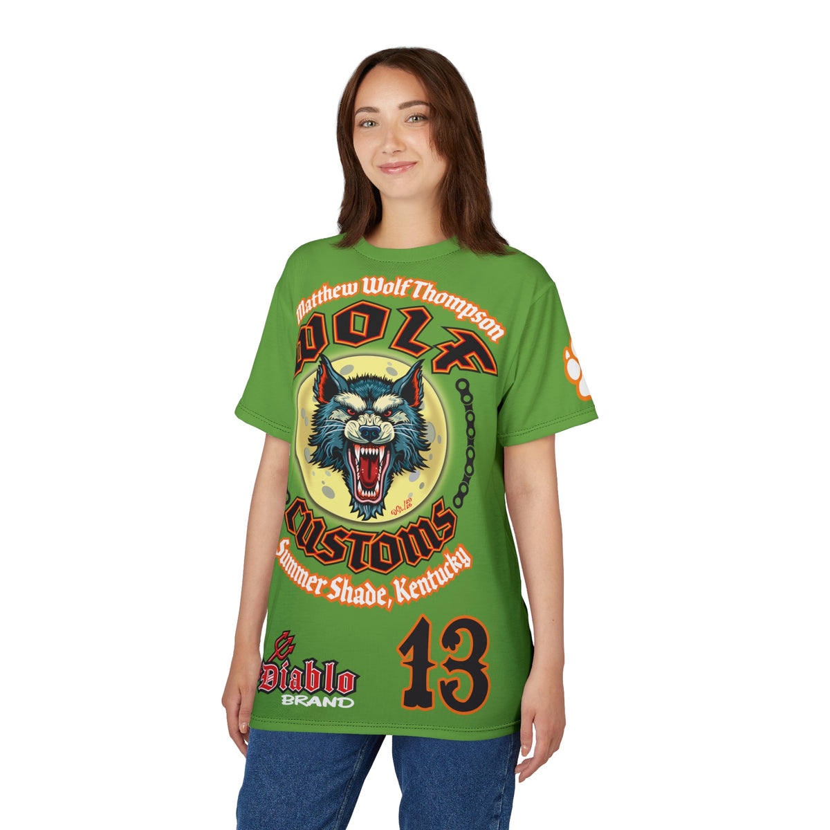 MWT Wolf Custom Motorcycles Super Tee — Viciously Cool High Performance Motorcycle Riding Shirt