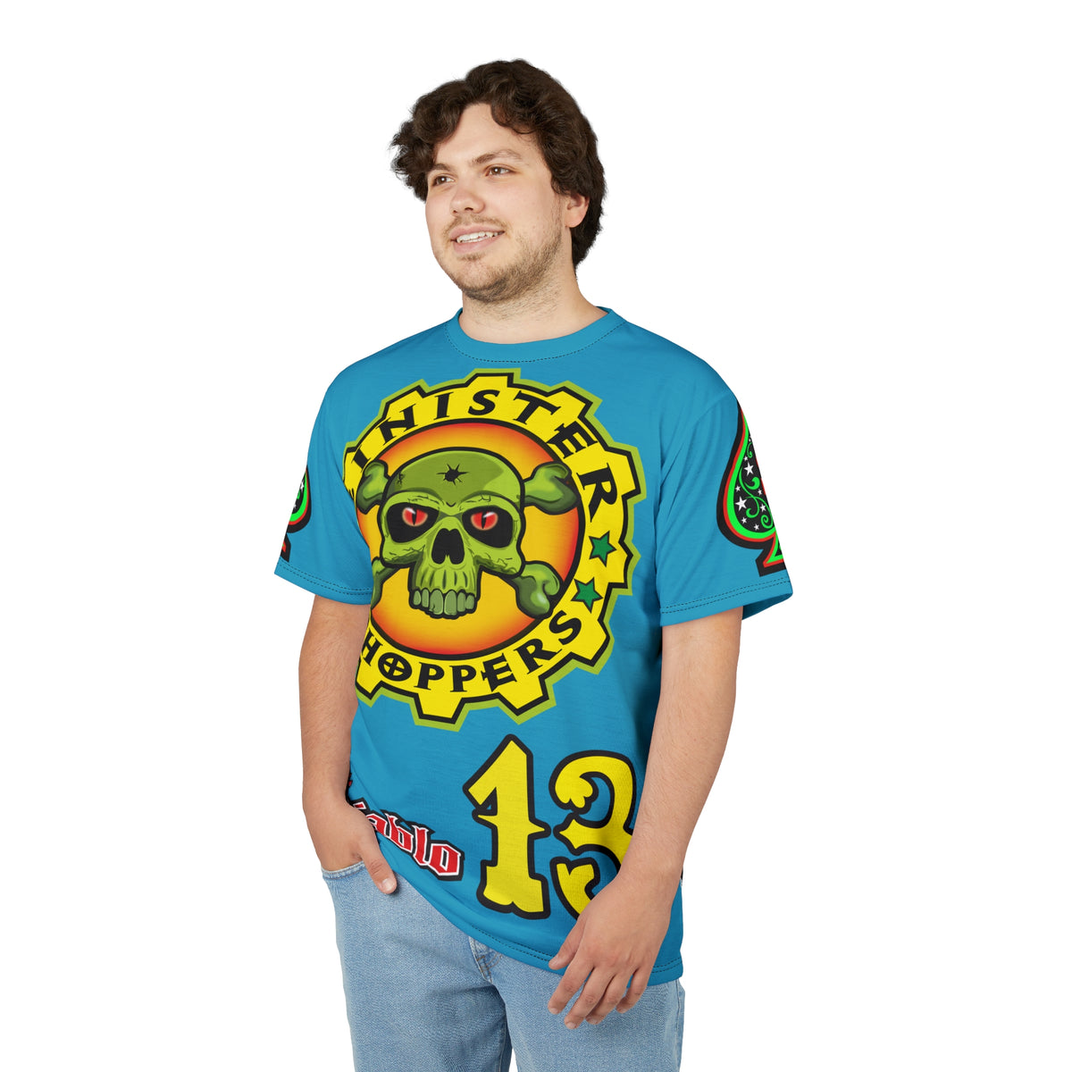 Sinister Choppers Electric Blue Spectacular Road Warrior Super Tee
