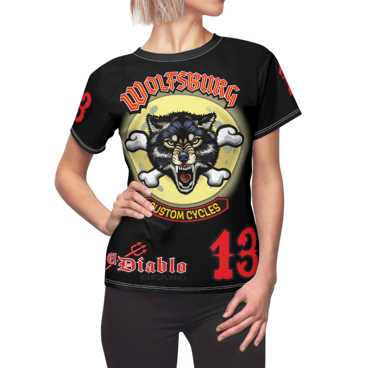 Women's Cut Wolfsburg Custom Motorcycles Graphic Tee — HiviZ Graphics