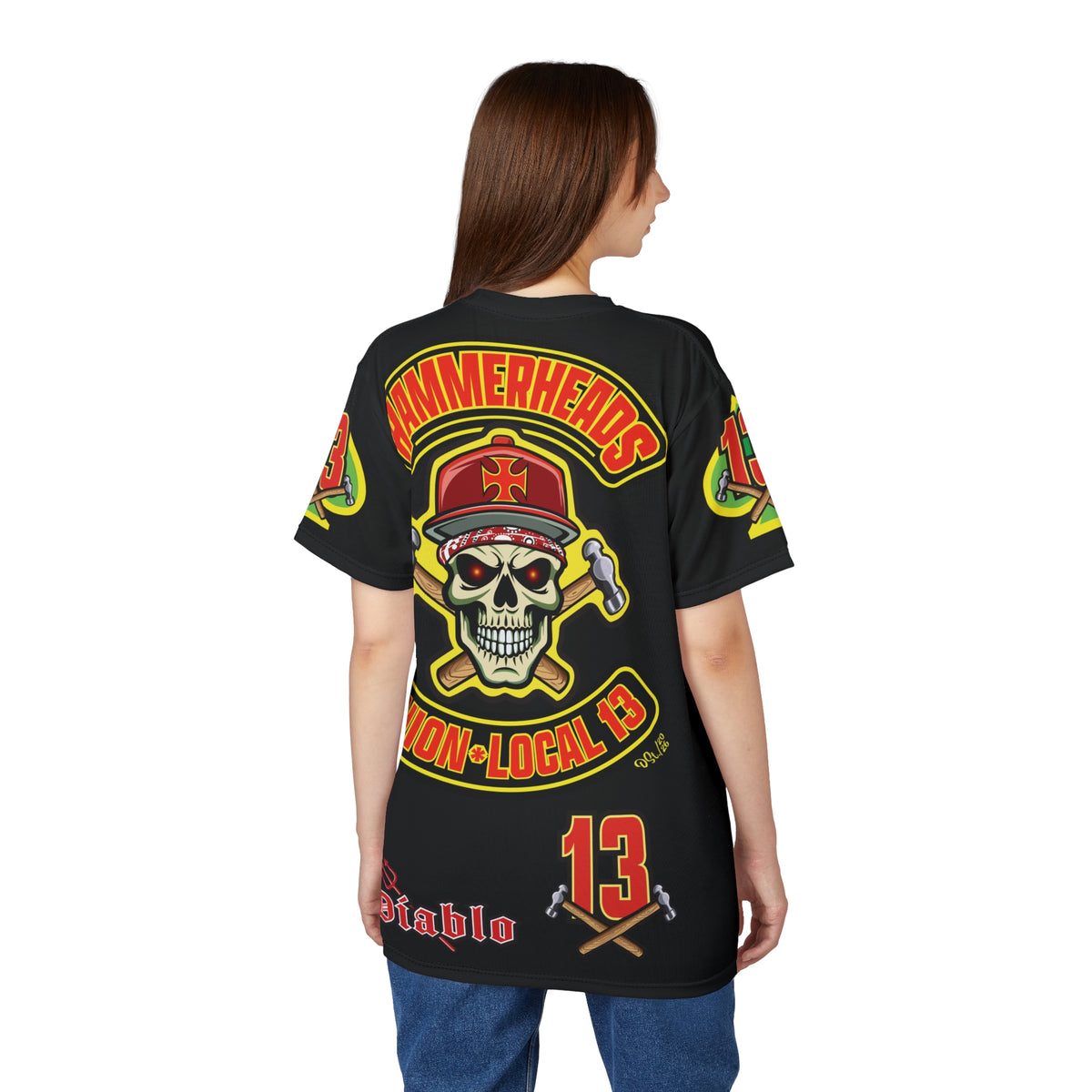 SRT Hammerheads Union Local 13  -  Custom Motorcycle Super Riding Tee - Super Comfort and Fit