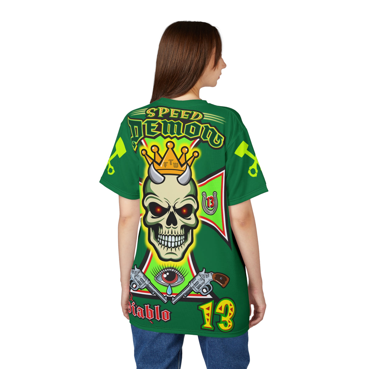 Speed Demon Hellfire HiViz Super Tee - THE Perfect Motorcycle Riding Tee - High Comfort & Perfect Fit Super Tee