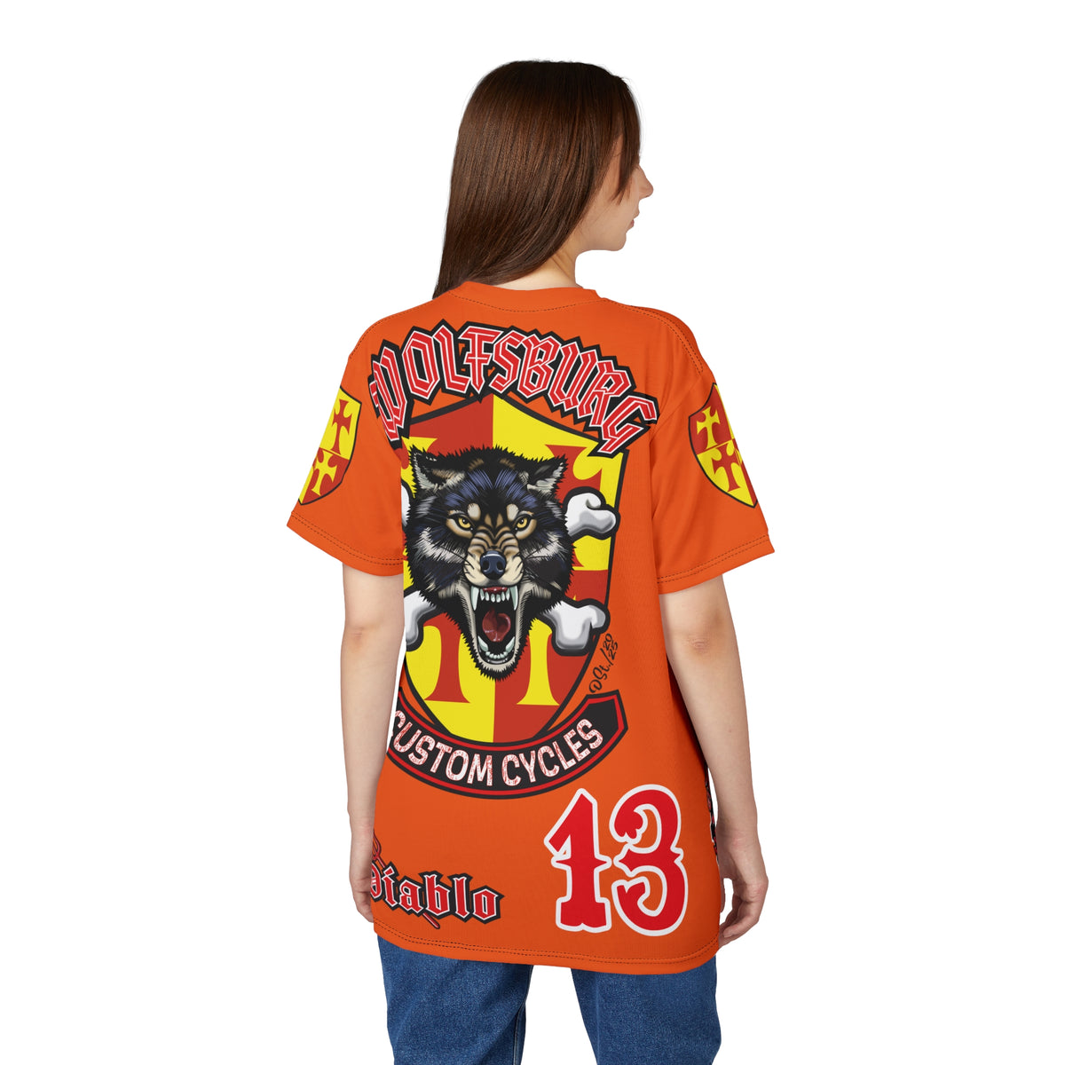 Wolfsburg Custom Cycles HiViz Graphic Super Tee for Bikers