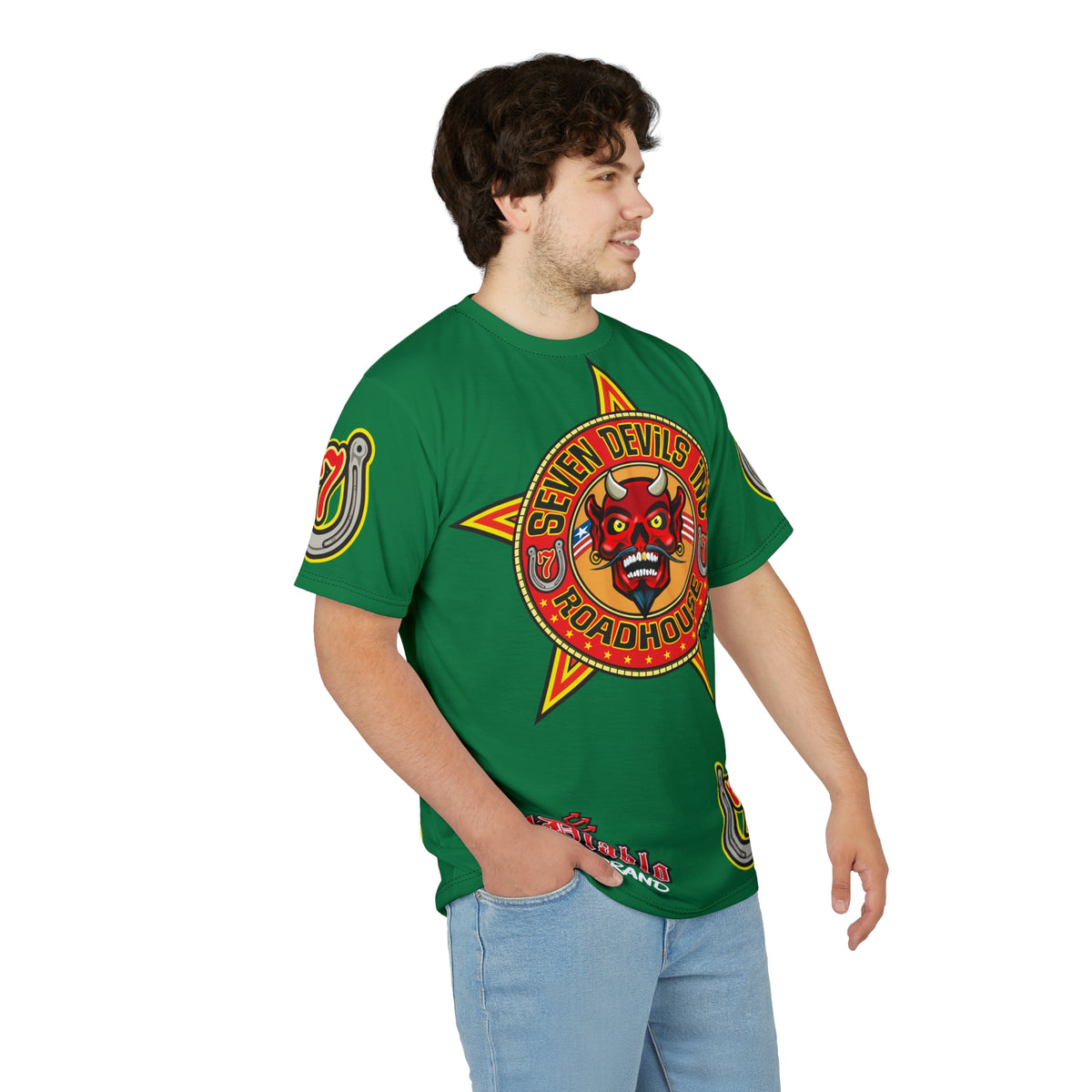 Seven Devils Inc. Roadhouse Deluxe HiViz Graphic Tee - Motorcycle Custom Riding Super Tee