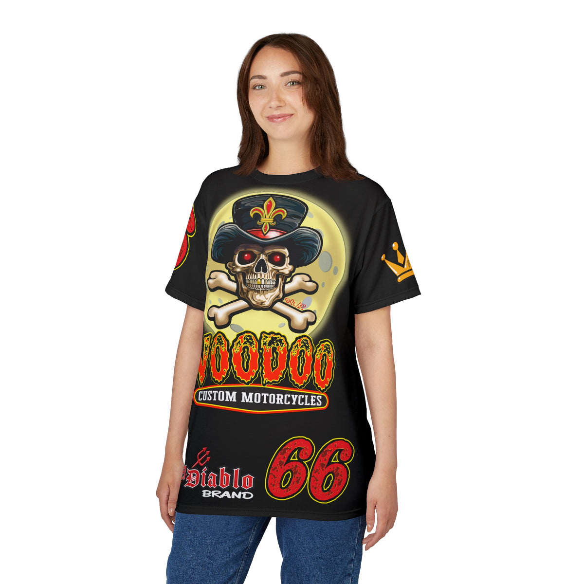 VooDoo Custom Motorcycles  Route 66 Unisex Super Tee - High Performance Riding Gear
