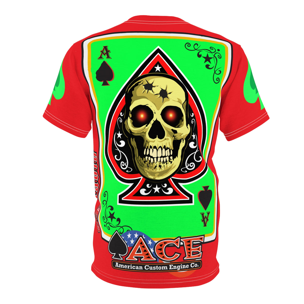 American Custom Engines ACE - Special Lumina Green  Ace of Spades Death Card High visibility Graphics