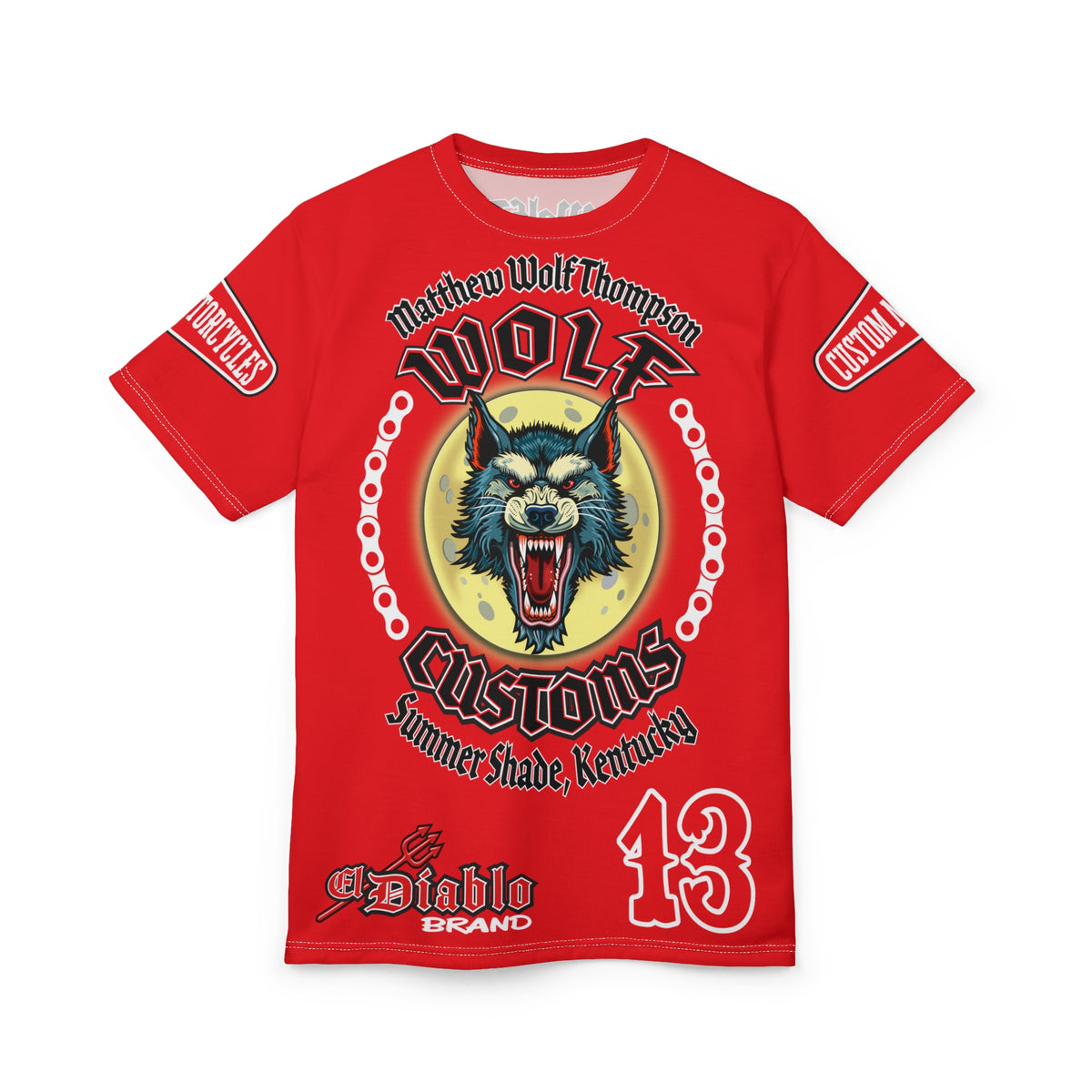 MWT Wolf Custom Motorcycles Super Tee — Viciously Cool High Performance Motorcycle Riding Shirt